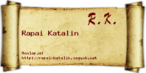 Rapai Katalin névjegykártya